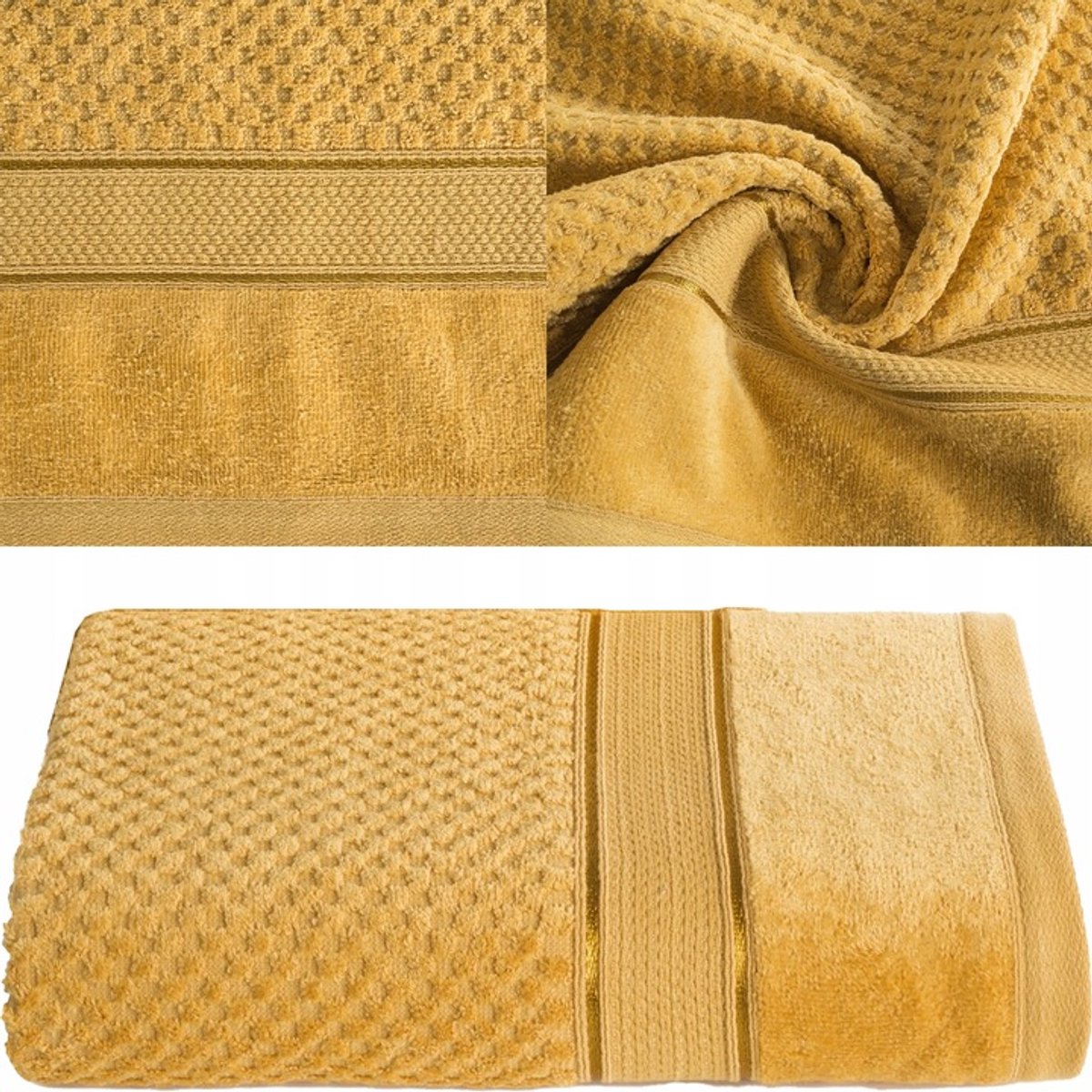 Badhanddoek Katoen 50x90cm 500g/m² Mosterdgeel - Zacht & Absorberend