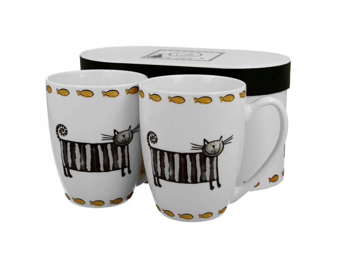 2x Mokken Classic Cats Porselein 380 ml