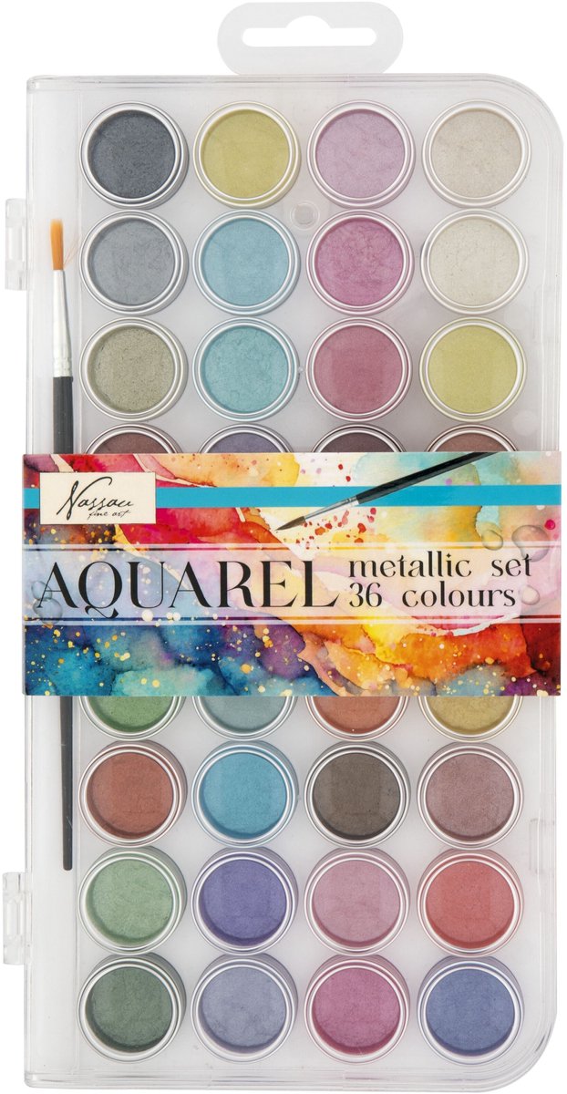 Aquarelverf nassau fine art doos 36 metalic napjes | 12 stuks