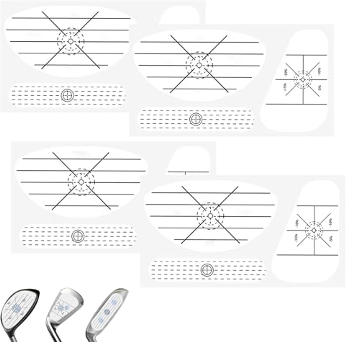 Golfslagtape voor golfers - 150 stuks etiketten voor shot-consistentie en sweetspot analyse