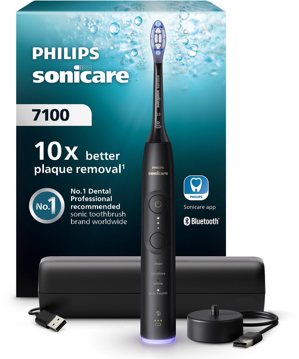 Philips Sonicare 7100 Series - Elektrische Tandenborstel - Zwart - Reisetui - HX7421/01