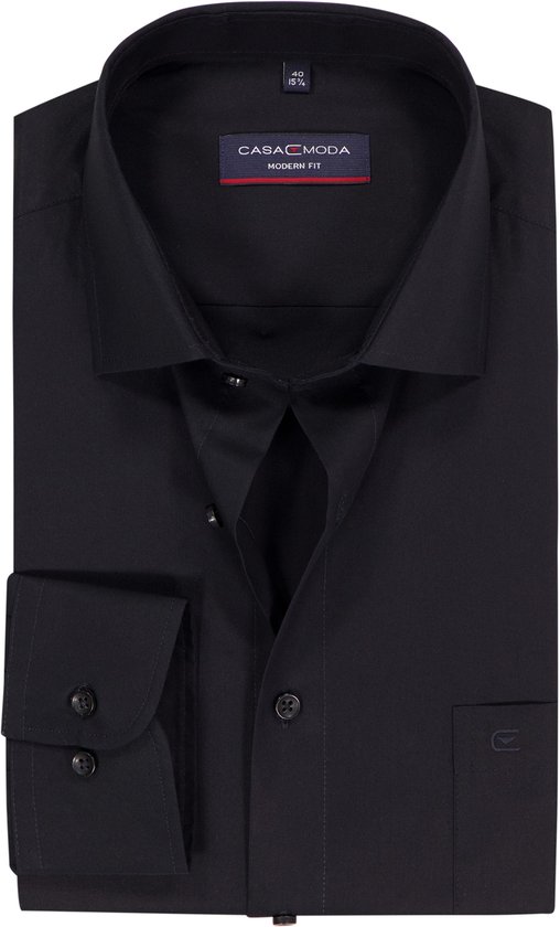 Casa Moda Chemise Uni Noir Kent Modern Fit - 43