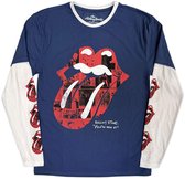 The Rolling Stones - Collage Tongue Longsleeve shirt - XL - Donkerblauw/Wit