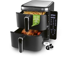 Vertikale heteluchtfriteuse 10L met 4 niveaus, Touchscreen en Ruimtebesparend Ontwerp