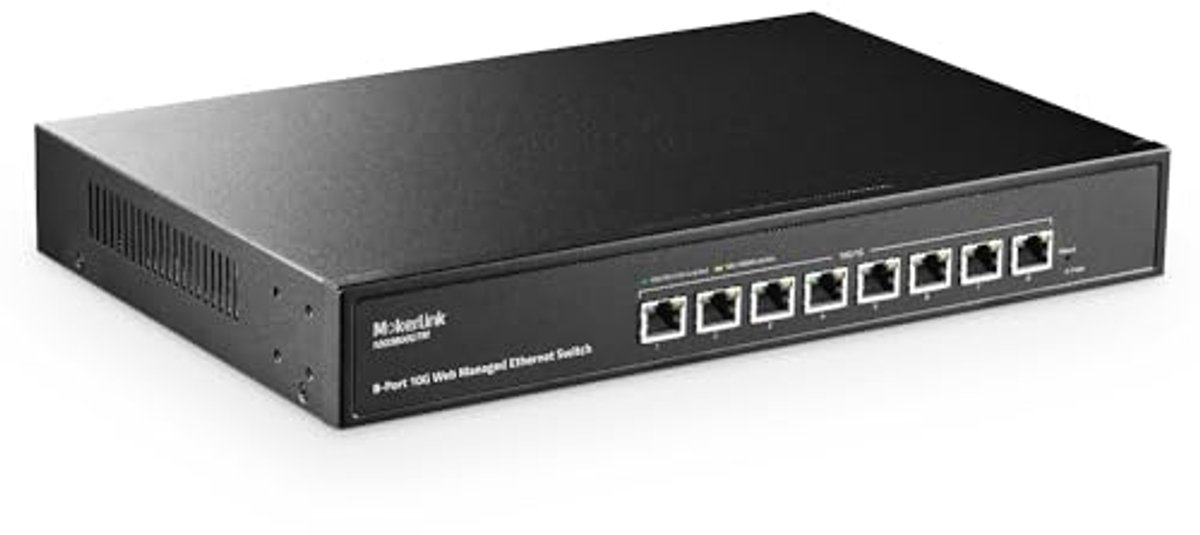 8-poorts 10 Gigabit Managed Switch - 10G/5G/2.5G/1000M auto-negotiatie met 160Gbps bandbreedte