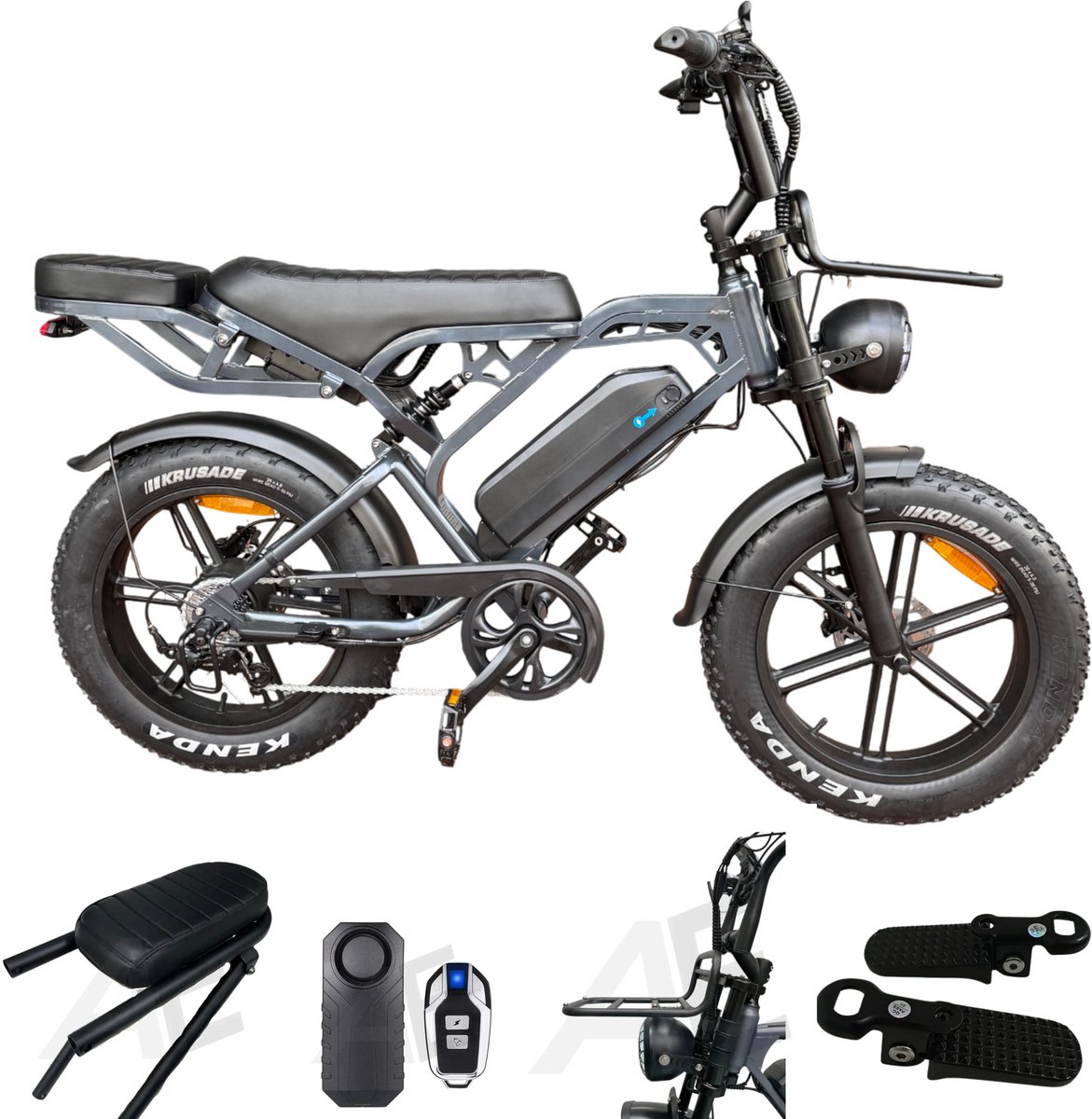 V20 Pro Fatbike Donker Grijs 2025 – Elektrische Fatbike – Hydraulische Remmen – 48V 15Ah - V20 - €949,00
