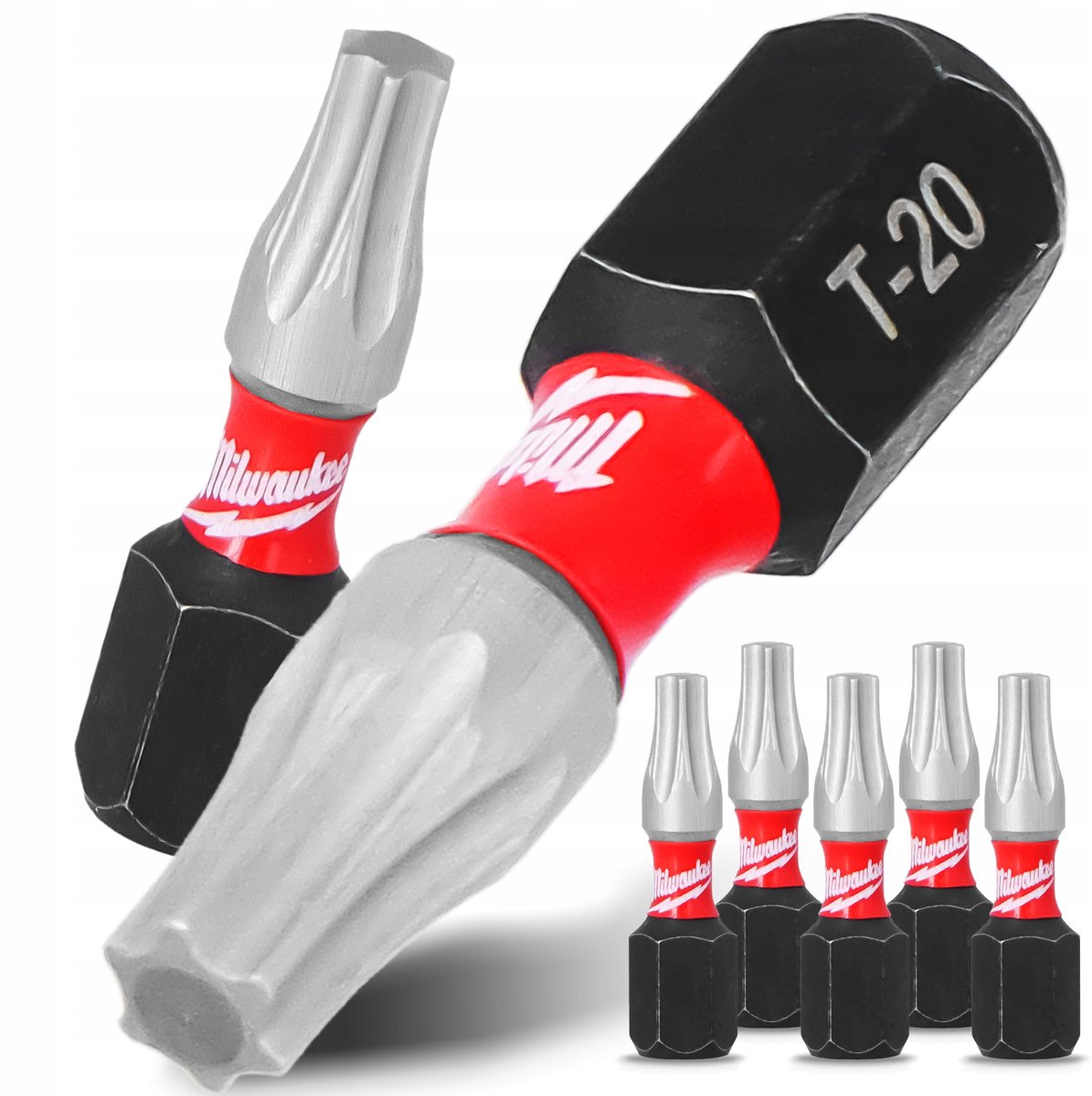 Milwaukee 5x TX20 25mm Impact Bit Magnetisch Torx Schroefbit