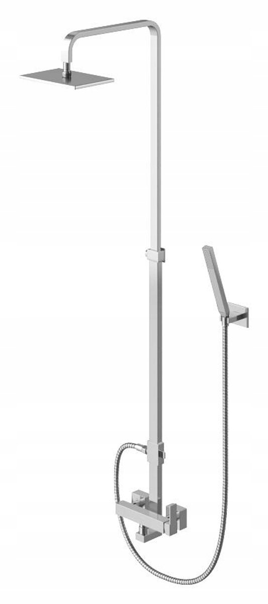 Kohlman Excelent Doucheset QW276H Chroom - Rechthoekig