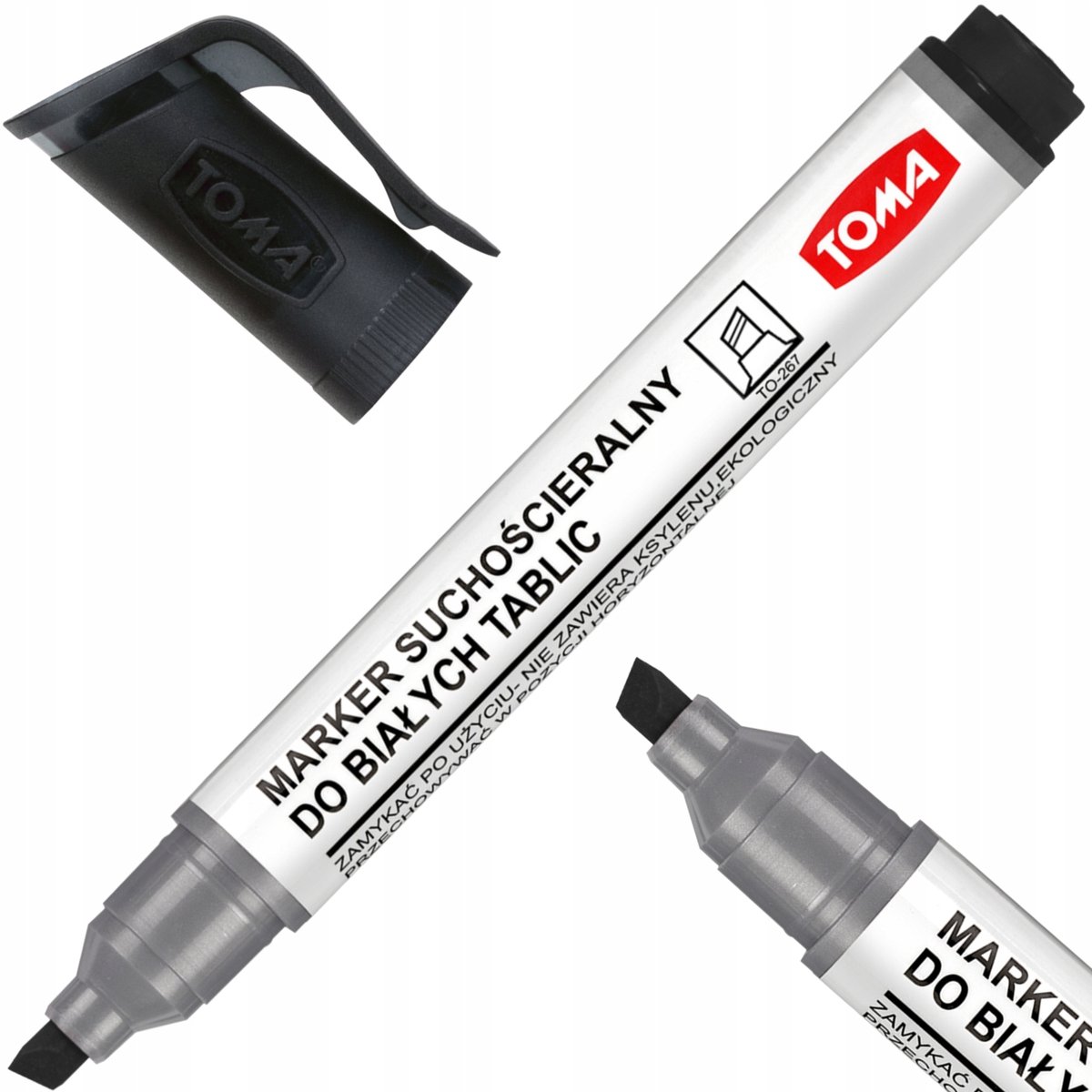 Toma TO-267 Stifthoek Marker Zwart - Droog Uitwisbaar