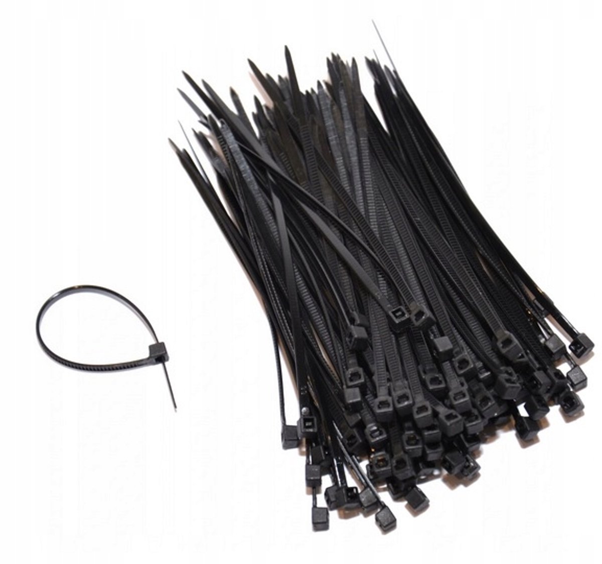 Kabelbinders Zwart 300x7.6mm 100 Stuks - UV-bestendig