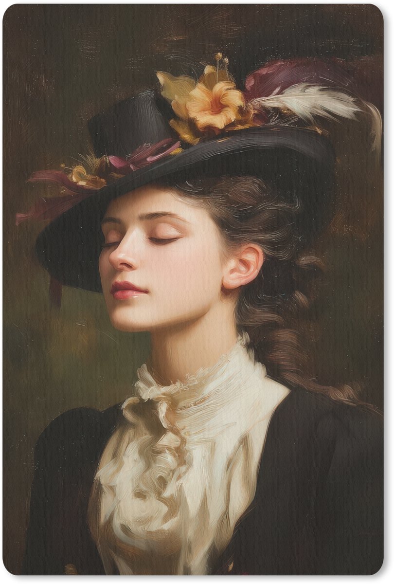Muismat 18x27 cm - Mousepad Vrouw - Victoriaans - Portret - Muismatten