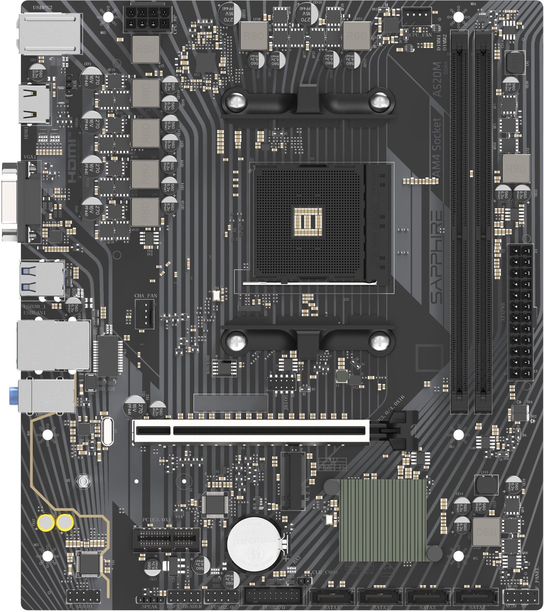 Sapphire A520M-E AMD A520 Socket AM4 micro ATX