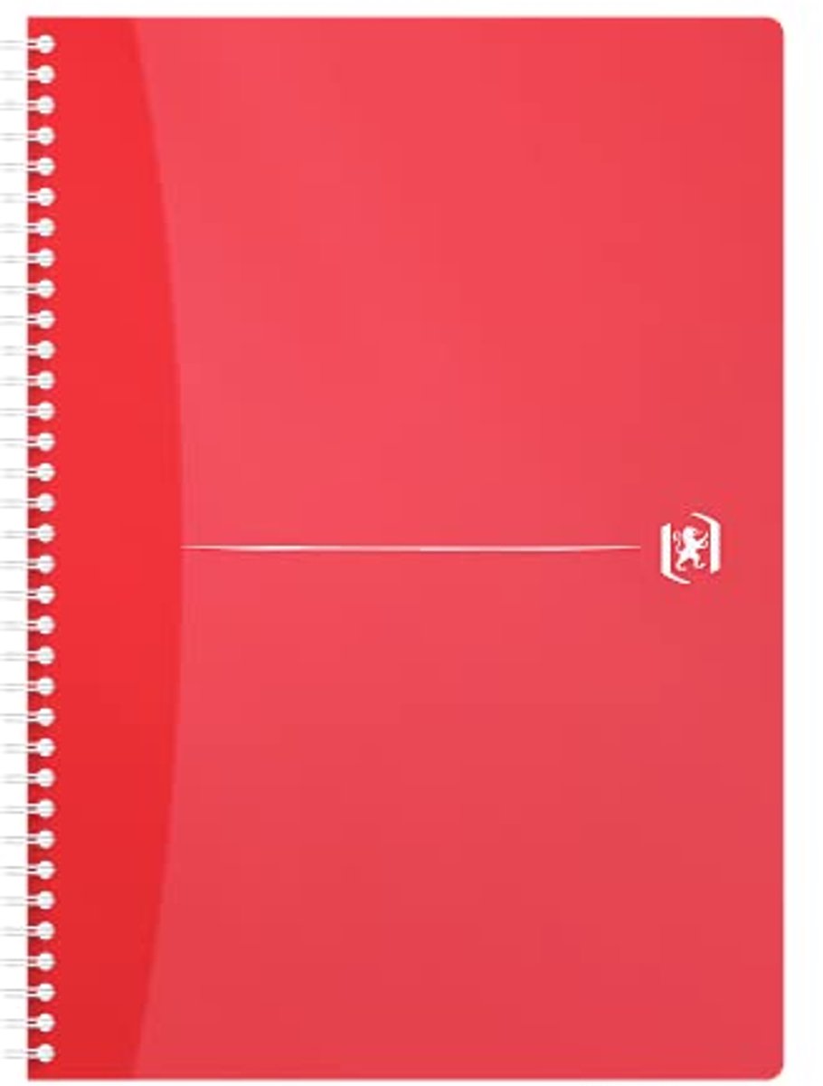 Spiraal-notitieblok A4, gelinieerd, 180 pagina's, set van 5, assortiment van 6 kleuren