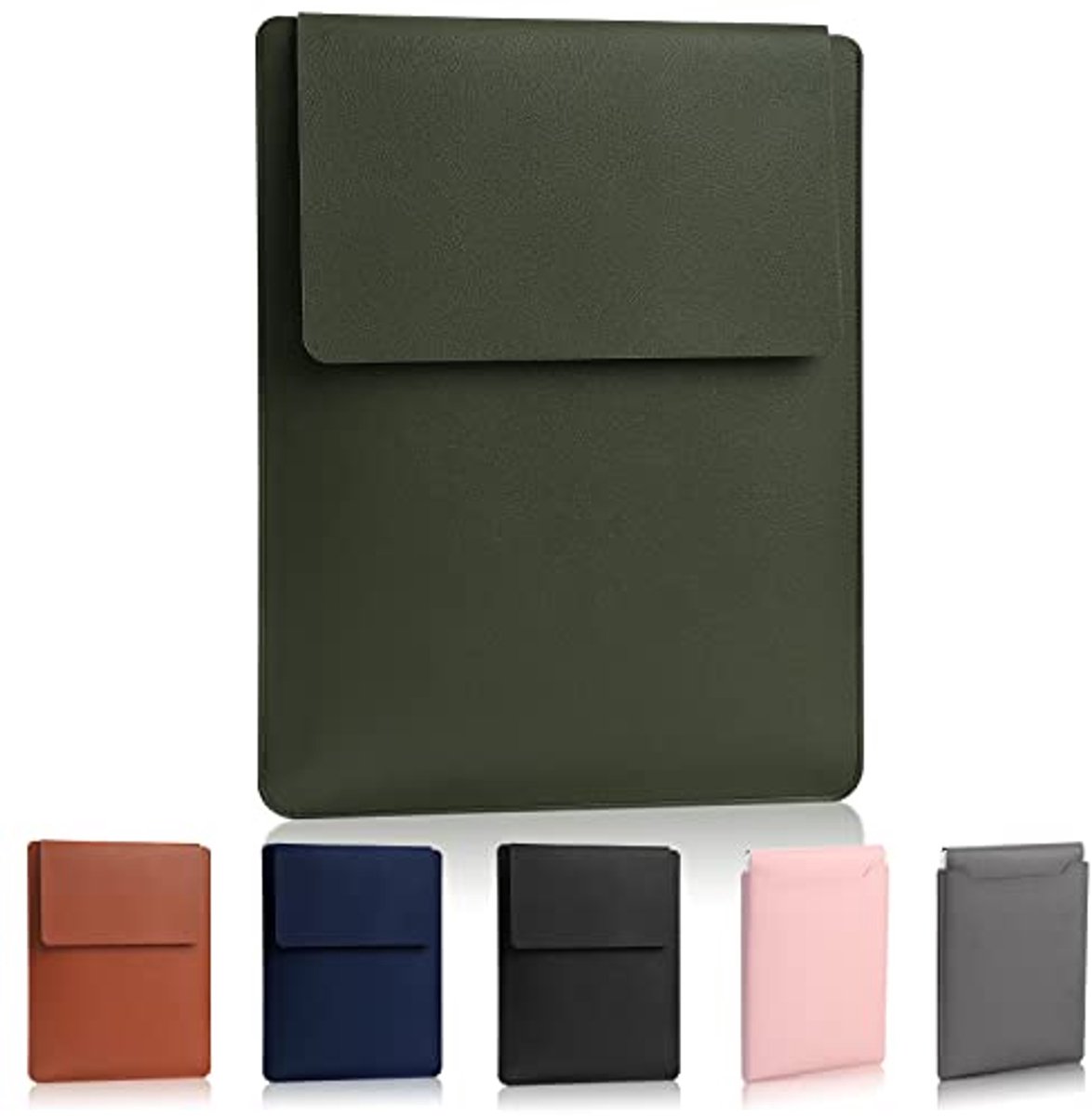 Laptophoes 13,3-14 inch, Gewatteerde Dunne Draagbare Laptoptas in Donkergroen