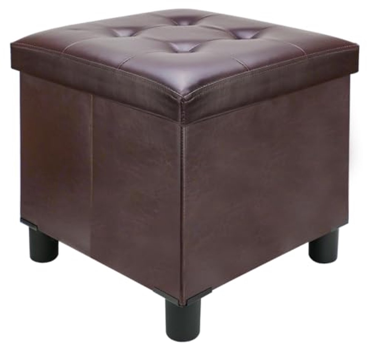 Opvouwbare Ottomaanse Met Opbergruimte - Bruin 45 x 45 x 45 cm