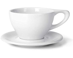 Porcelain Large Latte Cup & Saucer - Perfect for Latte Art