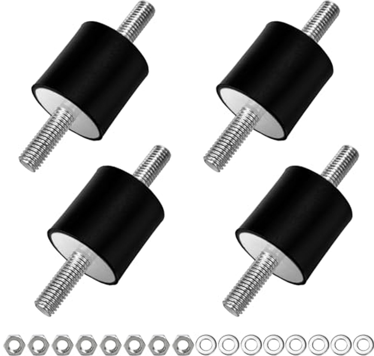 Rubberen trillingdempers M8 voor airconditioning, compressoren en motoren - Set van 4