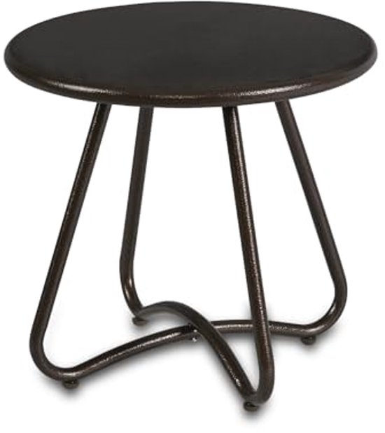 Ronde bijzettafel van staal voor binnen en buiten - Kleine tuintafel voor terras en binnenplaats