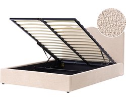 BELIANI NANTERRE - Bed met opbergruimte - Beige - 160 x 200 cm - Bouclé