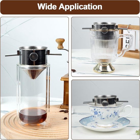 Collasable Caffer Filter Stainless Steel Reusable Pour Over Coffee Filter - Portable Collapsible ...