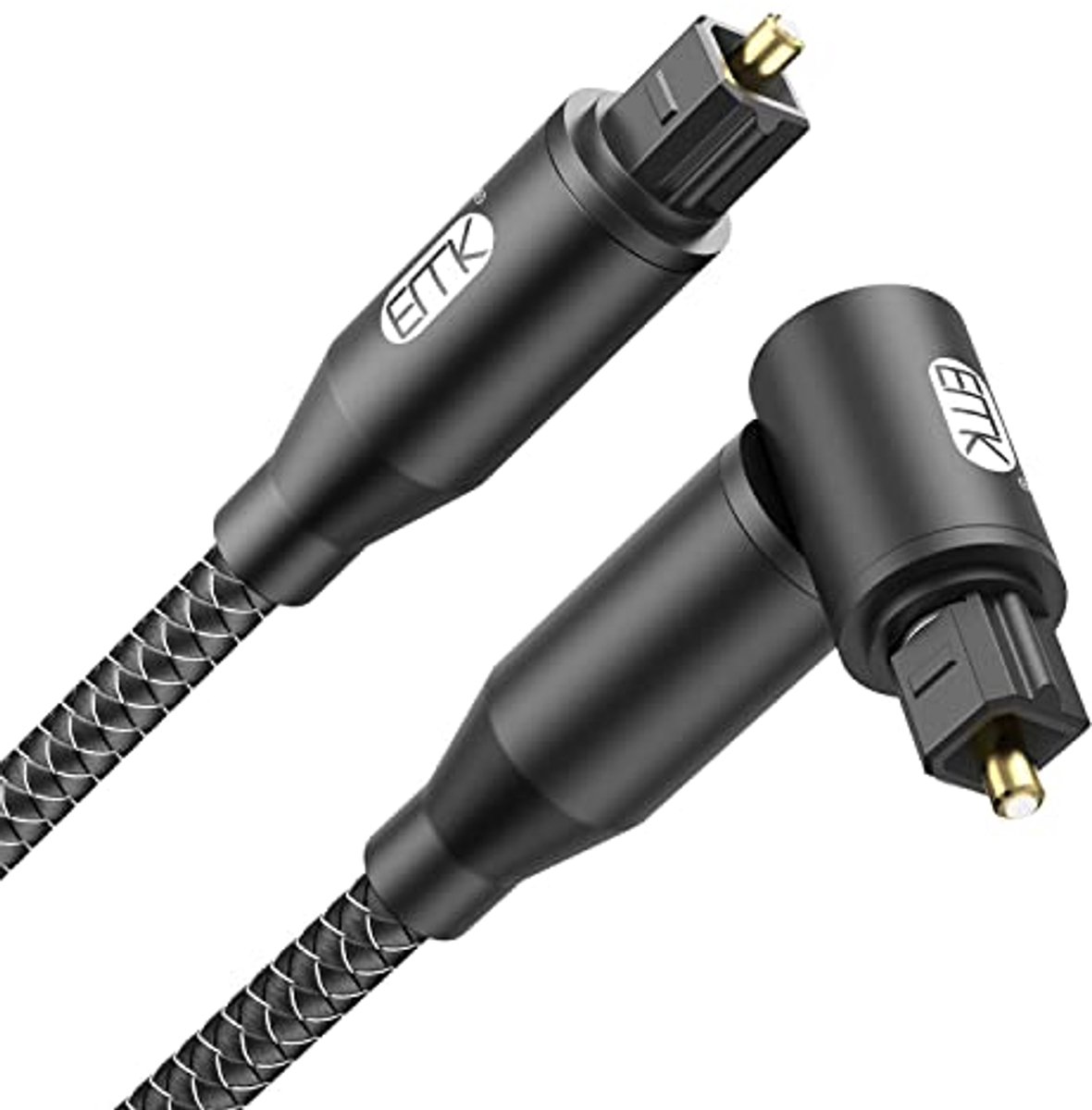 Digitale optische audiokabel 90 graden Toslink-kabel voor versterker, soundbar, tv (5 m)