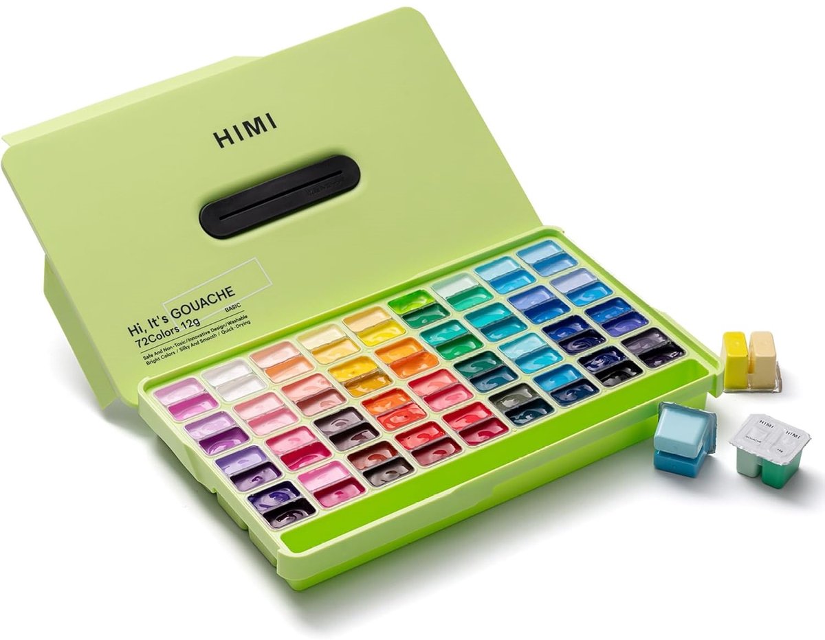 HIMI - Gouache - Twin split cups - set van 72 kleuren - 12g - Apple Green
