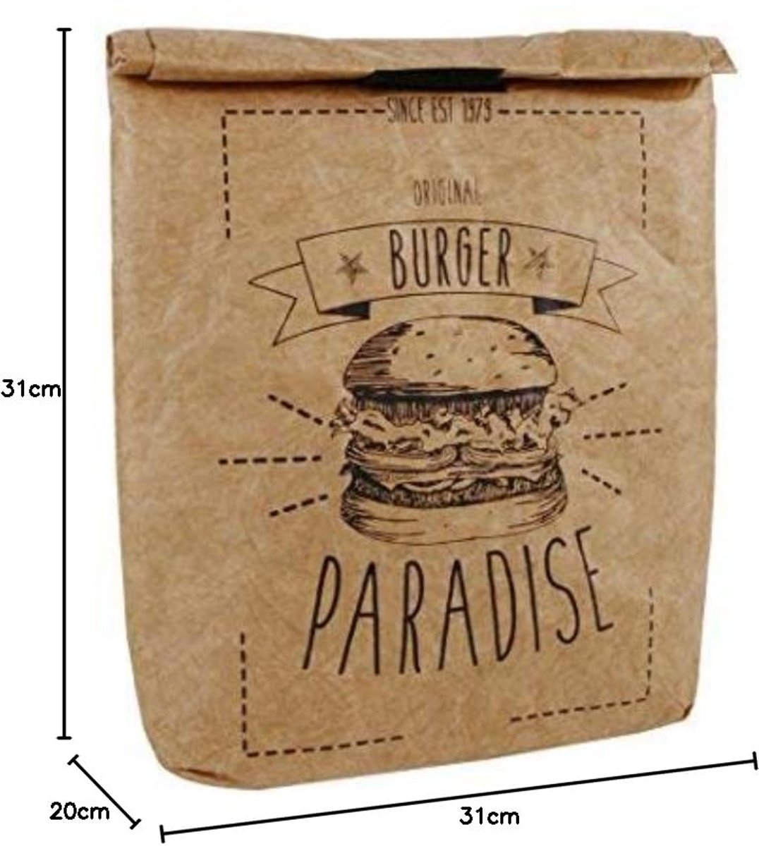 Isolerende Lunchtas - Bruin, Met Klittenbandsluiting - Thermische Koeltas
