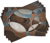 Set de 4 sets de table à manger New Bed, motif abstrait grunge Vintage , lavables et antidérapants