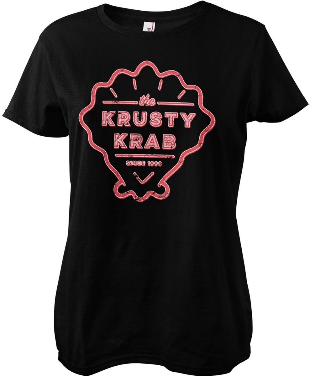 Spongebob The Krusty K-rab, sinds 1999. Girly Tee dames-T-shirt, zwart