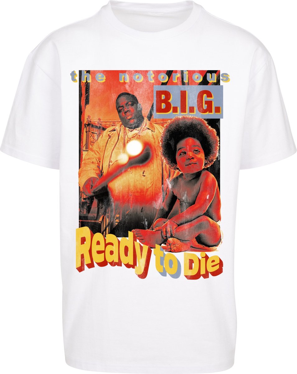 Mister Tee Biggie Ready To Die Oversize Heren T-shirt XS Wit