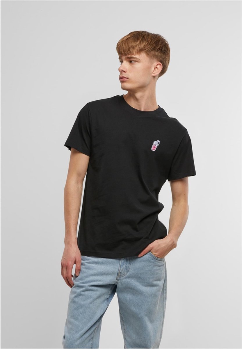 Mister Tee Good Vibes Drink EMB Heren Tshirt M Zwart