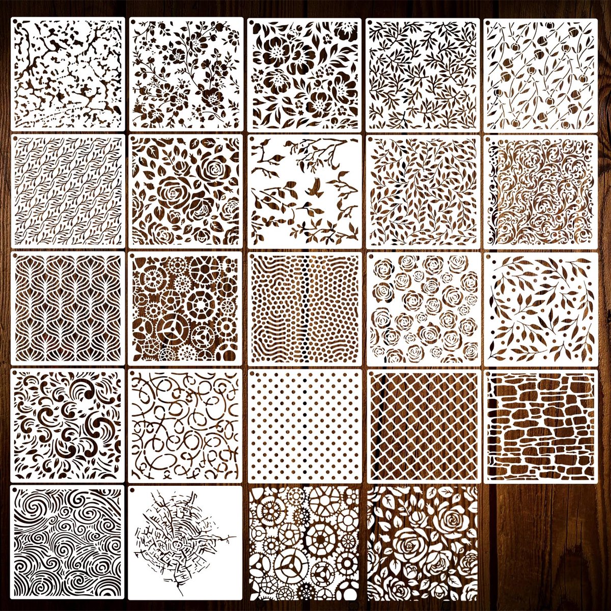 Geometrische Knutselsjablonenset 22 Stuks - 15,2 Cm - Herbruikbaar Kunststof - Voor Schilderen en Decoratie