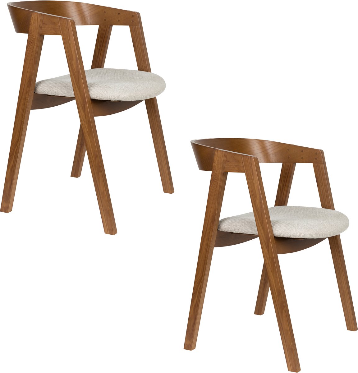 Mads Eetkamerstoelen Donkerbruin - Set van 2