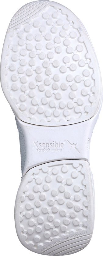 Semelle d'une sneaker blanche Xsensible stretchwalker avec profil circulaire.