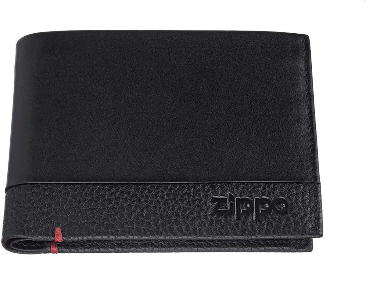 ZIPPO Kleine tasjes zwarte portemonnee van nappaleer