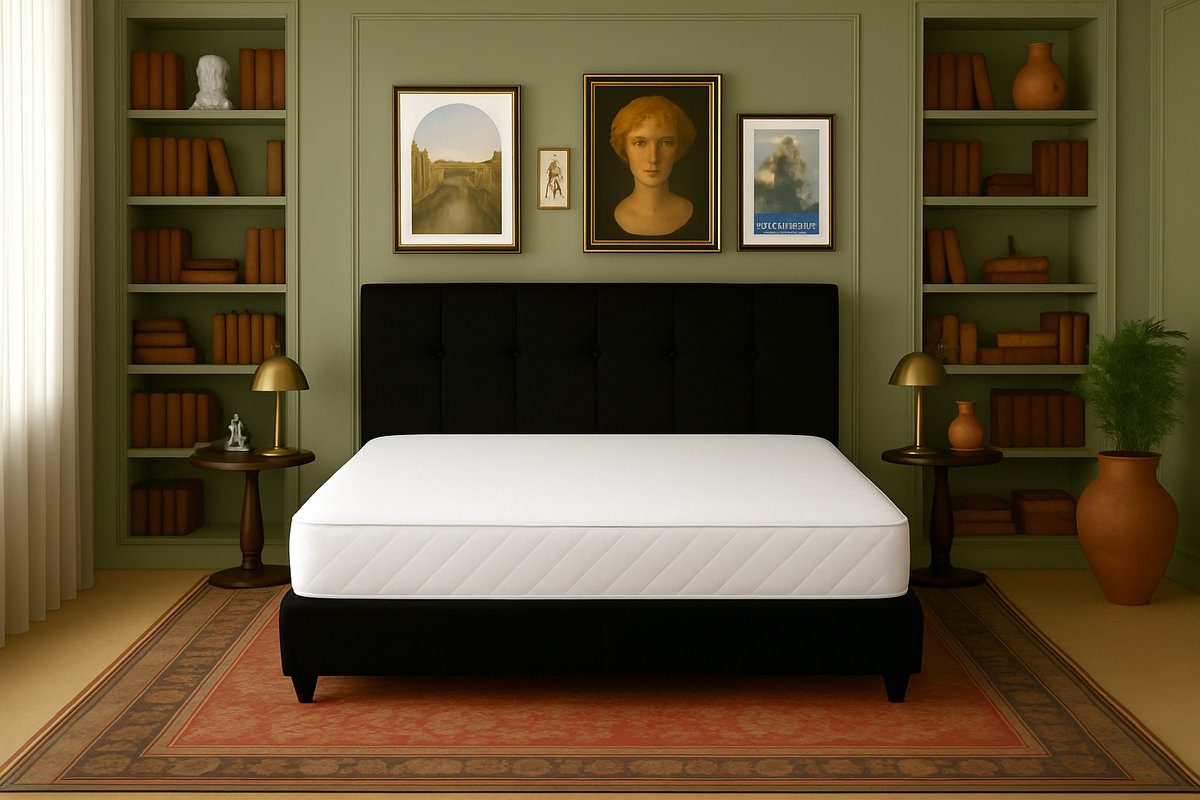Boxspring Torino Vlak 120x210 cm Luxe Pocketvering Stof zwart Gratis 2x Hoofdkussens