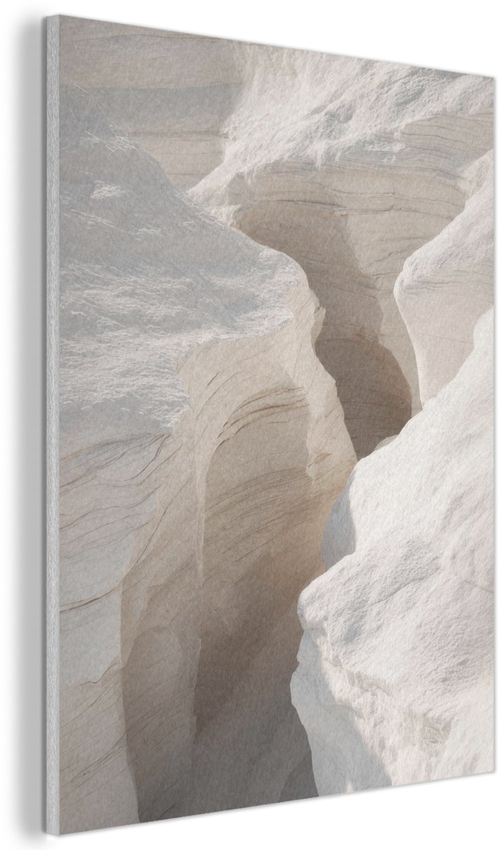 Akoestisch wandpaneel 50x70 cm - Vilt schilderij Kloof - Wit - Sneeuw - Akoestische panelen - Geluidsdempende wanddecoratie - Geluidsisolatie woonkamer - Muurdecoratie geluidspanelen
