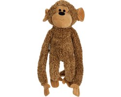 Beeztees Honden knuffel Aap Vik - Honden speelgoed - Hondenspeeltjes - Extra groot - Zonder piep - Pluche - 40x20x13 cm