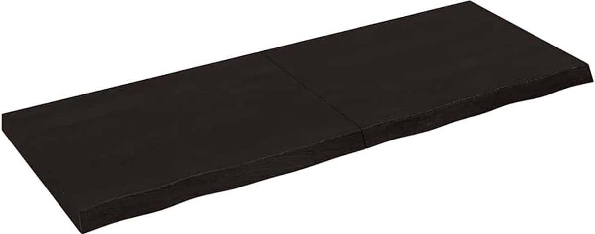 vidaXL - Wandschap - behandeld - massief - eikenhout - donkerbruin