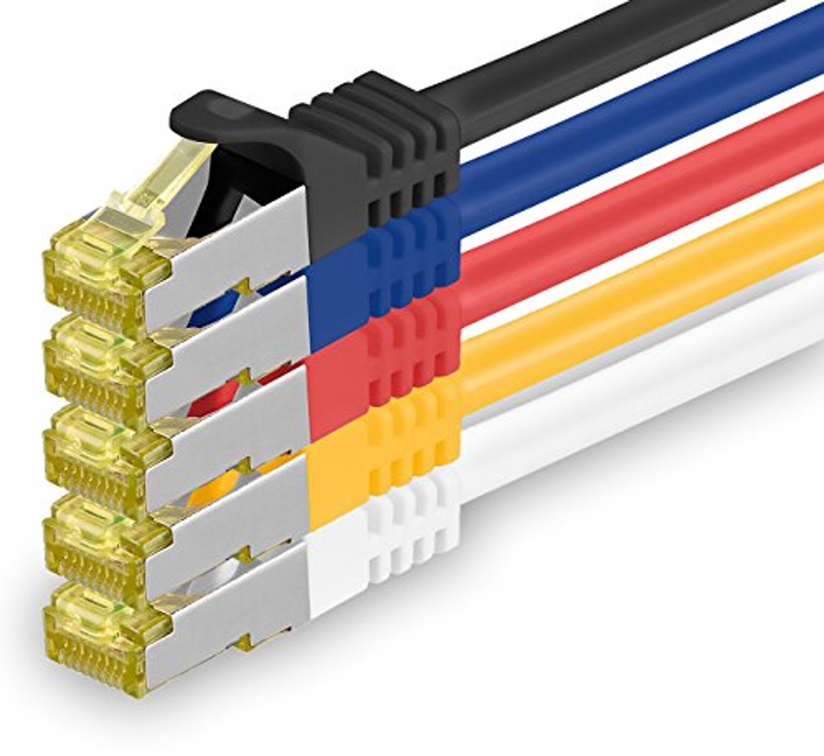 Image of 5x 1,0 M Cat.7 Netwerkkabel - 10GB/s Ethernet, RJ-45 SFTP, Meerdere Kleuren