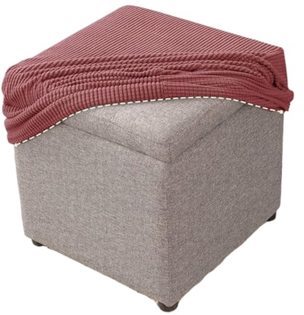 Vierkante stretch Ottomaanse hoes voor comfortabele voetenbank