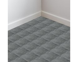 PVC-vloerbedekking- PVC vloeren - vinylvloer- Vinyl vloeren- Natuurlijk - 30 cm x 30 cm x 1.5 mm - dikte 1.5 mm - 66 tegels-Grijs marmer