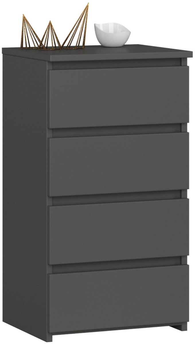 Kommode CL4 met 4 Lades / AKORD Furniture Factory / Grafietgrijs / 40x74x35 cm