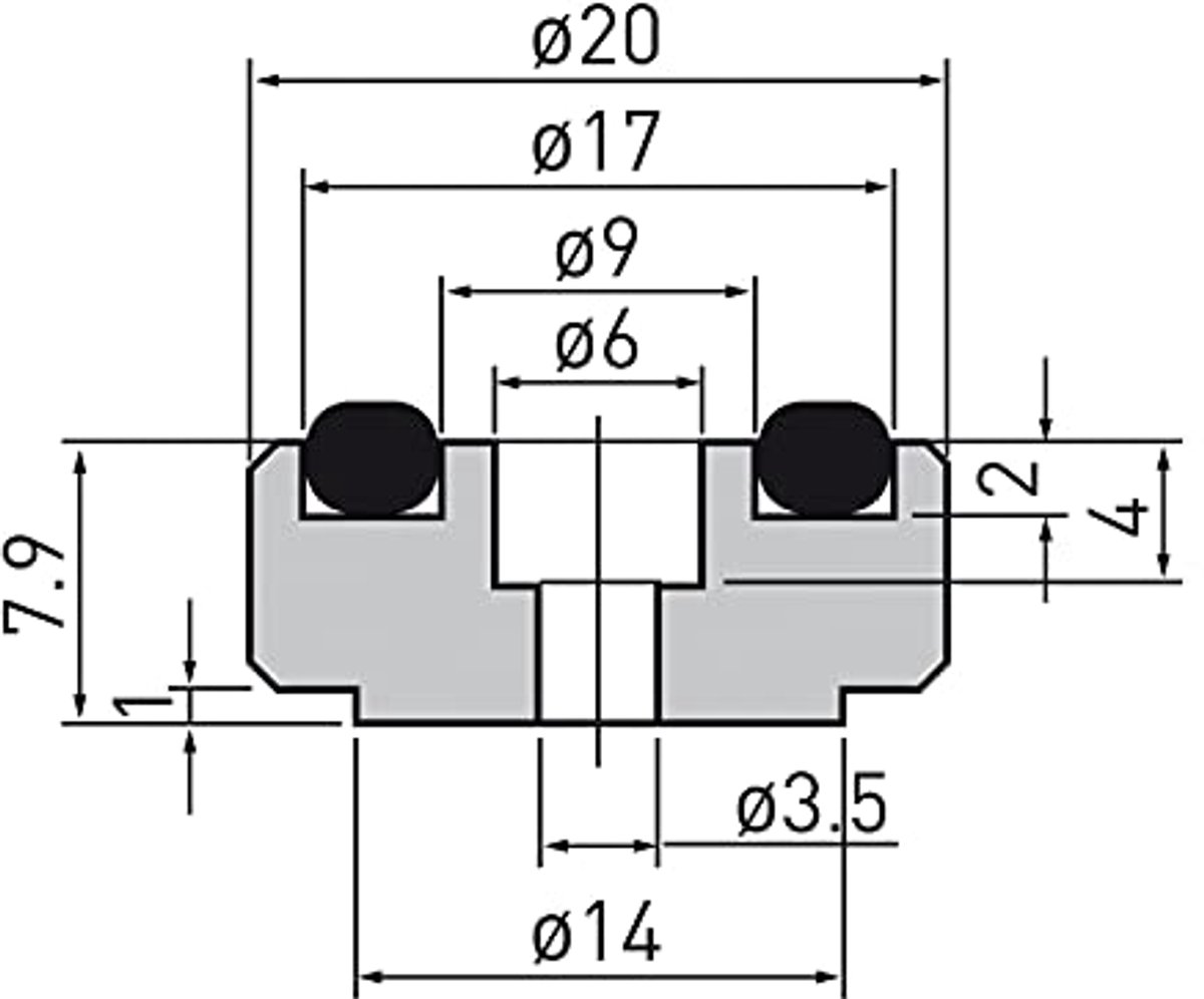 Aluminium apparaatvoeten mini set van 4 - Zilver