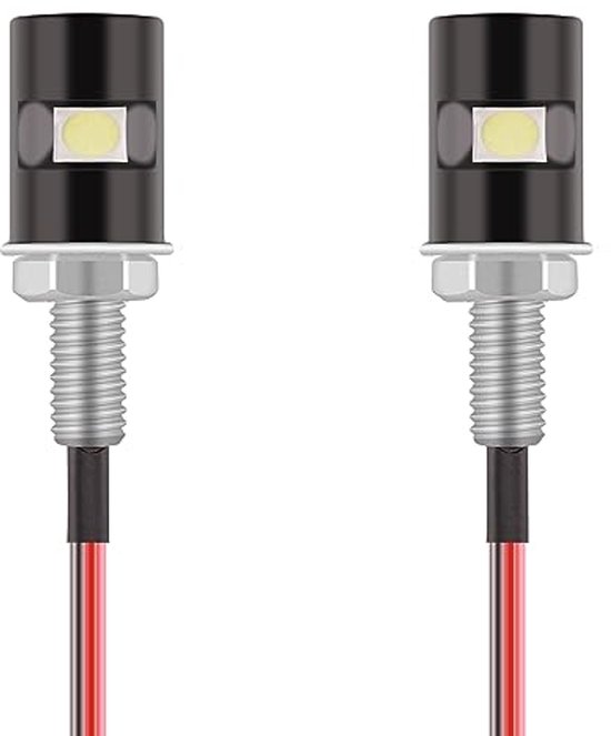 kentekenverlichting 2 Stuks Witte Led Kentekenverlichting 12V 24V Dc Waterdichte 6-SMD Kentekenverlichting Achterlicht Voor Vrachtwagen Suv Trailer(Black surface