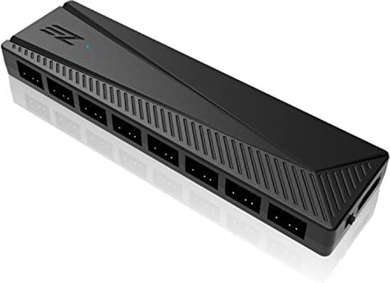 TZMRIT 2-in-1 ARGB PWM-ventilatorhub met controller, 9 x 4-pins PWM-ventilatorconnectoren, 9 x 5