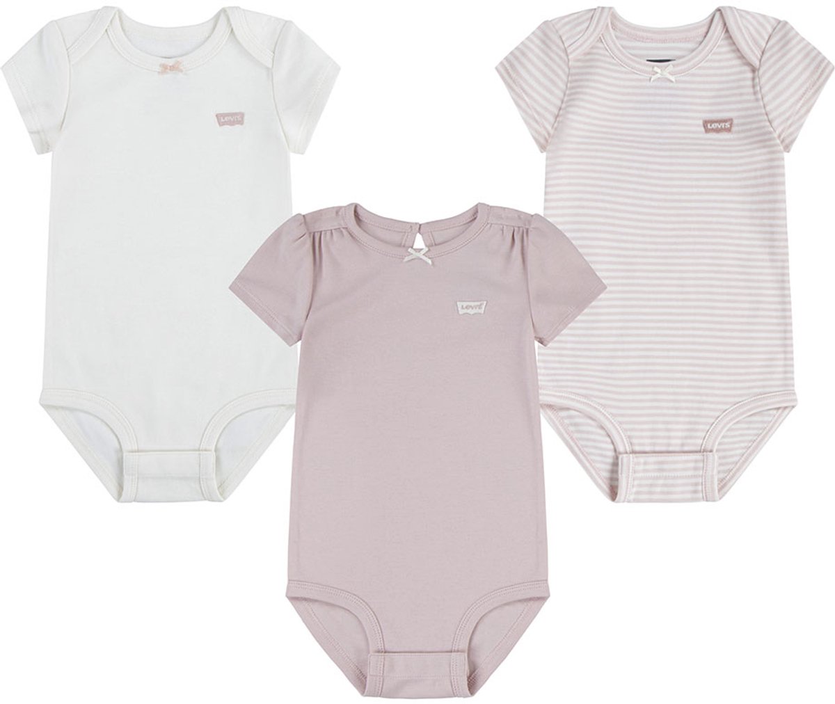 Levi´s ® Kids Bow Body Met Korte Mouwen 3 Eenheden 3 Months Peachskin