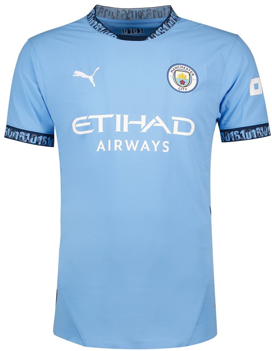 Puma Manchester City Fc Authentic 24/25 Thuis T-shirt Met Korte Mouwen Blauw S Man,Vrouw