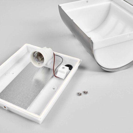 Lindby - Applique d'extérieur - 1lumière - acier inoxydable, polycarbonate - H: 20 cm - E27 - Acier inoxydable, blanc
