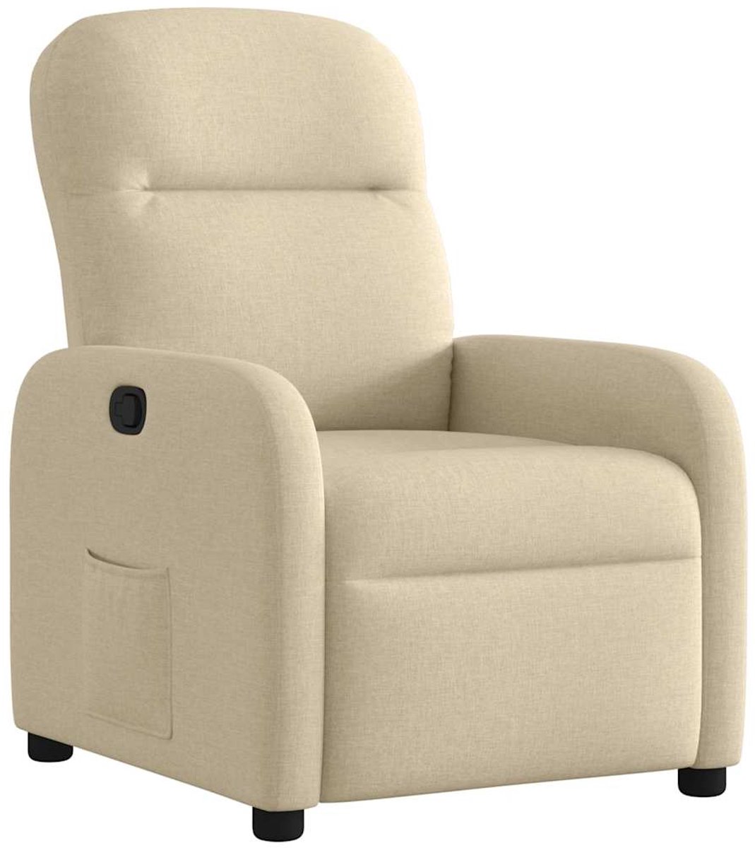 vidaXL Fauteuil - verstelbaar - stof - crèmekleurig